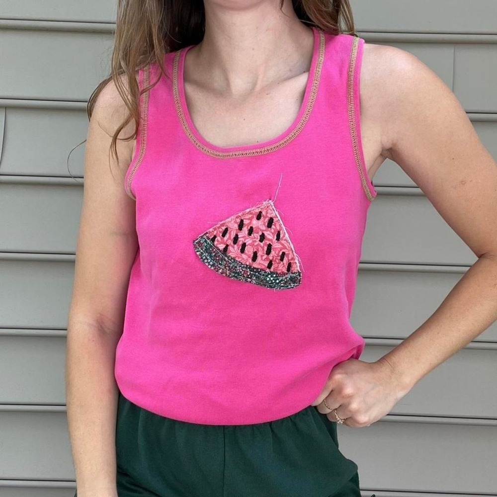 Vintage Patchwork‎ Upcycled Watermelon Slice Tank